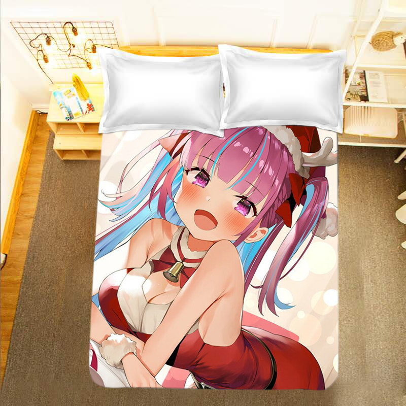 Come to the picture to customize hololive hundred ghosts Ayame Aqua Minato Akuya bed sheet quilt cover student dormitory three-piece set