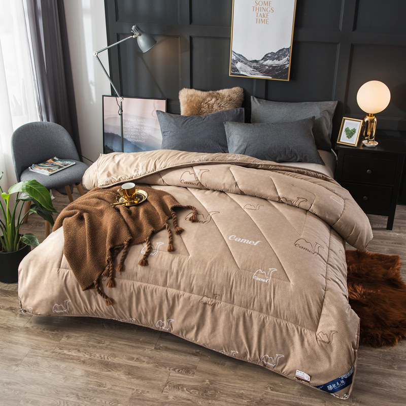 The camel is thickened in winter quilt quilted cotton quilted by the spring and autumn quilt core warm double 10 catty single winter bed bedding