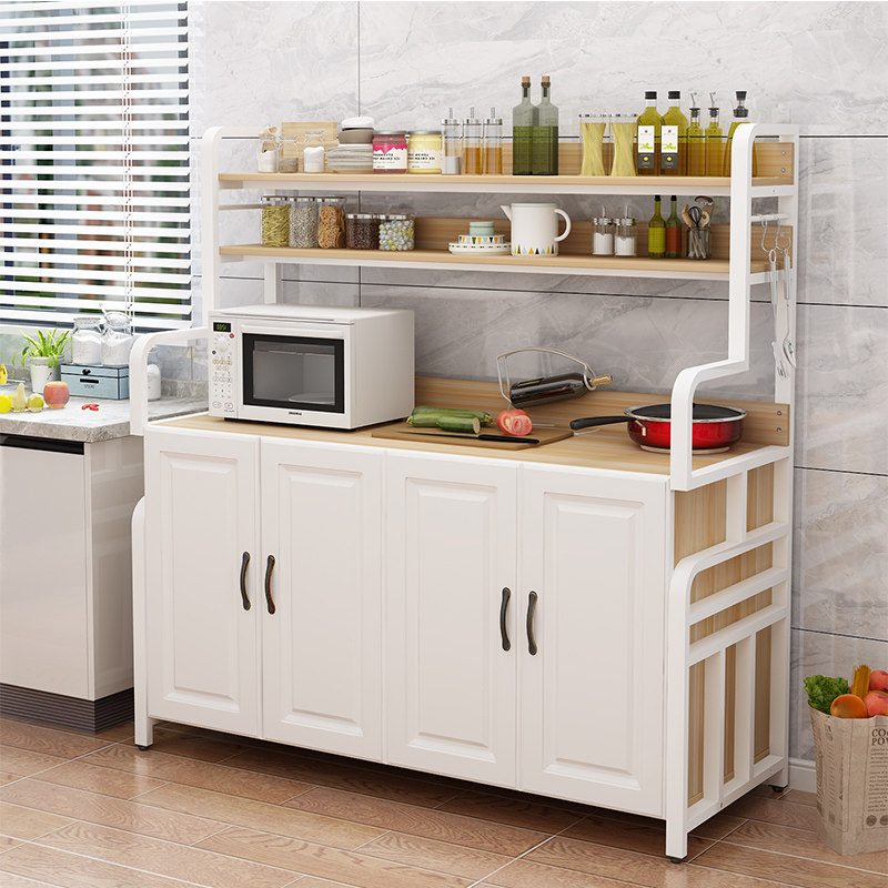 Kitchen shelf floor floor multi-layer spatial oven microwave oven holding storage cabinet rice facade frame