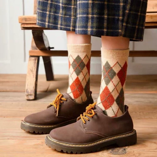 Tide, гольфы, зимние утепленные носки, ретро демисезонная шерстяная японская школьная юбка, средней длины