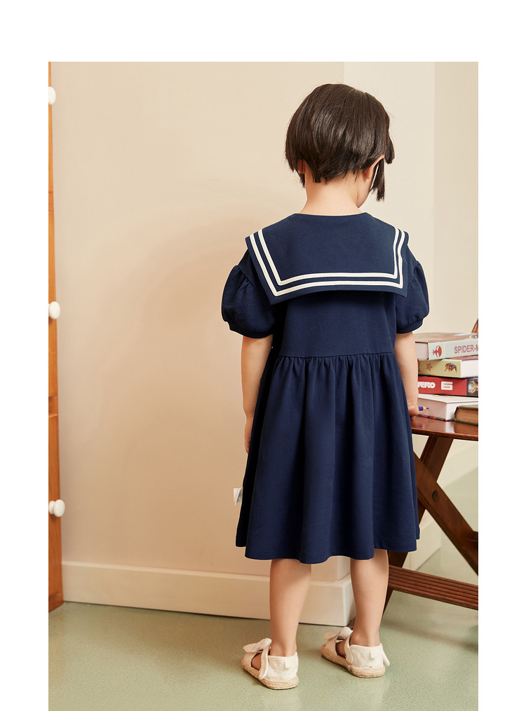 Mini Balabala 迷你巴拉巴拉 女童海军领连衣裙 双重优惠折后￥59.91包邮 90~140码可选