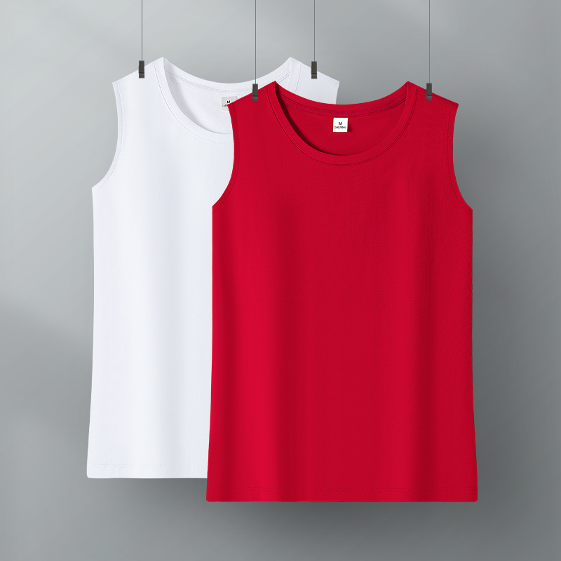 Red Vest for Women, Suitable for Wearing Inside or Outside, Summer Cotton, Mom Style, Plus Size, Sleeveless Top, Camisole, Base Layer