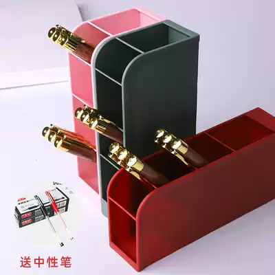 Signature pen Business high-end black 0 7mm refill replaceable orb gel pen Creative cute personality gel pen Student titanium steel bullet office black pen Water-based ballpoint pen for primary school students