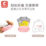 Детский летний нагрудник для еды для прикорма, тонкий силиконовый водонепроницаемый слюнявчик подходит для мужчин и женщин, с карманом