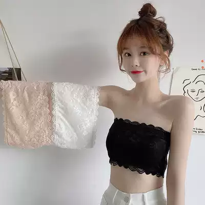 Lace little cute women wear sexy inside black wrap chest anti-light summer thin one-piece strapless underwear