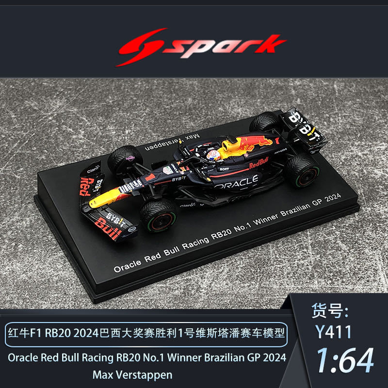 [Oseky]Spark Red Bull F1 Rb20 2024 Brazil #1 Verstappen Y411 Alloy