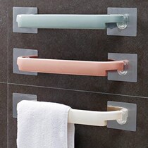 Punch-free towel rack toilet towel rack single rod suction cup toilet hanging towel bar bath towel bathroom shelf