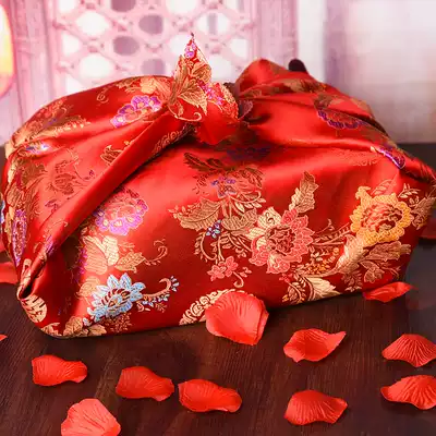Chinese wedding props dowry women's dowry supplies Daquan Xi basin wrapped in red cloth wedding baggage leather
