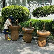 Childrens wash basin outdoor pebble pool kindergarten special stone pedestal basin creative wash basin personality