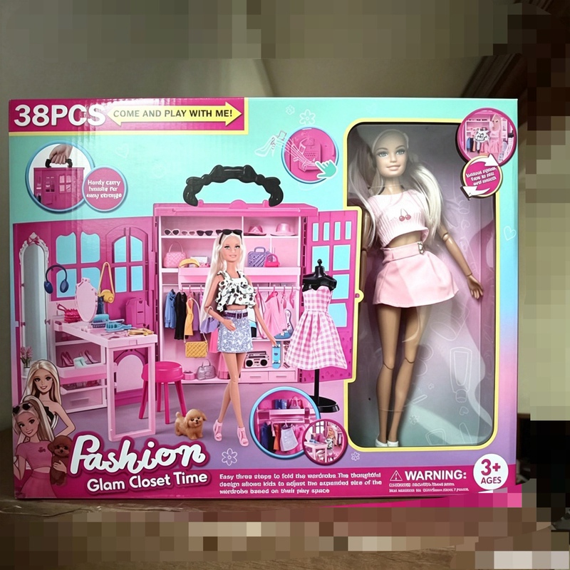 Authentic Sam Barbie Doll Pink Fun Play Dream Wardrobe Children's Girls' Simulation Role-Playing Toy Gift Authentic Sam Barbie Doll Pink Fun Play Dream Wardrobe Children's Girls' Simulation Role-Playing Toy Gift