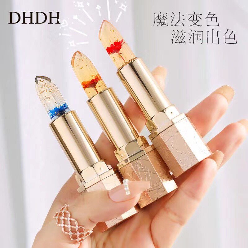 所有女生!这支DHDH鲜花晶透变色口红,让你美到炸裂!_唇膏_淘宝美妆网
