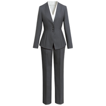 High-end professional womens skirt suit gray suit jacket fashionable formal suit skirt gold store workwear sales department work clothes