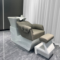 Internet celebrity trendy barber shop shampoo bed massage half-lying flushing bed hair salon special hairdressing shop glass fiber reinforced plastic ceramic basin