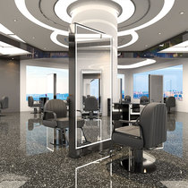 Hairdressing salon hair cutting mirror barber shop double-sided mirror table stainless steel floor mirror full body mirror hairdressing mirror hair salon dedicated