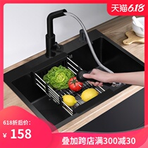 German washing basin double tank kitchen handmade nano balcony sink 304 stainless steel bar sink