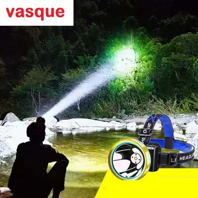 Headlight light charging super bright super strong endurance LED head-mounted flashlight night fishing yellow light night fishing waterproof mine