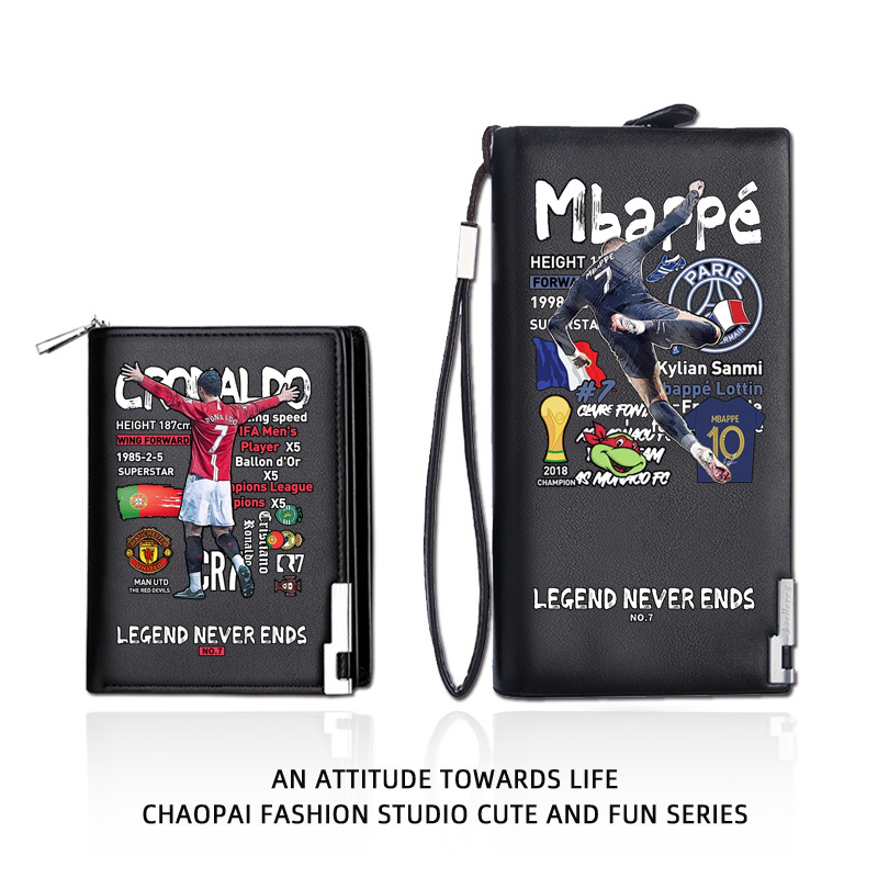 Messi Wallet, Ronaldo Wallet, Mbappe Wallet, Champions League, World Cup, Canvas Folding Card Holder, All-In-One Bag, Fan Souvenir