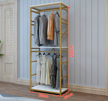 Sivir thickened steel frame gold cloak cloakroom open simple wardrobe iron art bedroom shelving hanger ground 4