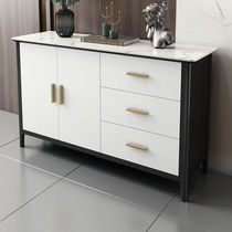 Xinqiao Rock Board Solid Wood Dining Side Cabinet Modern Minima Light Lavish Home Storage Containing Side Cabinet Wine Cabinet Marble Textured Dining
