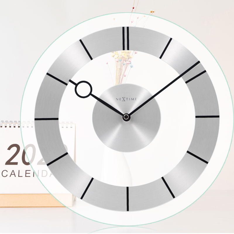 Dutch NeXtime stand day mute glass hanging clock creative metal clock face fashion brief no-frame clock