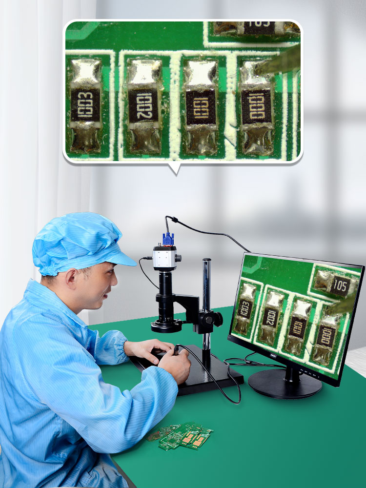 Tough leap high definition industrial electron microscope CCD camera High multiples digital mobile phone clock circuit maintenance Precision instrument inspection Mold inspection Magnifying glass belt measurement 21-135 Professional 1000