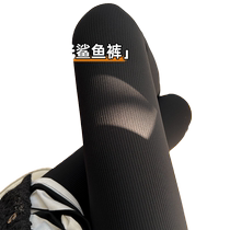 Threaded Shark Pants Womens Outerwear Spring and Autumn New Style Tight High Waisted Hip Barbie Pants Slim Vertical Striped Leggings