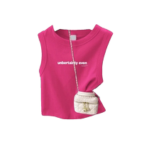 Sweet and spicy pink racer camisole womens summer outer wear short navel-baring waistcoat with overalls sleeveless top