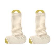 3 pairs of white socks for women in autumn and winter thick-thread knitted leg covers Maillard socks mid-foot socks pile socks