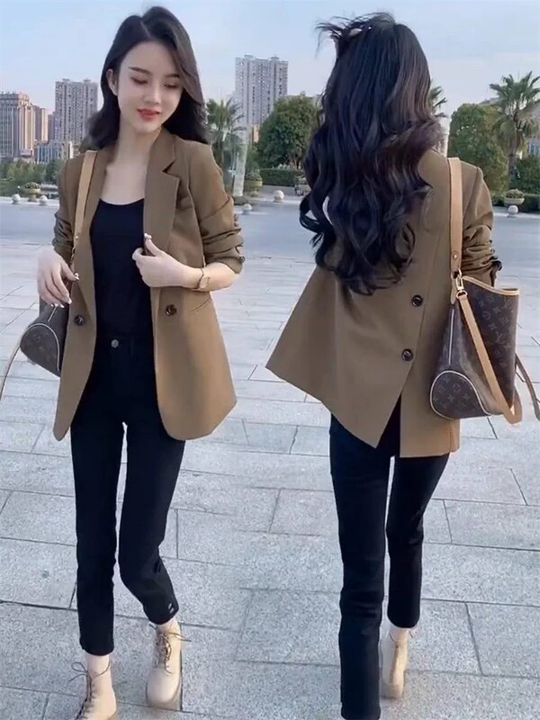 Women's Blazer 2026 Spring and Autumn New Style Casual Slimming High-End Elegant Versatile Commuter Small Suit Jacket Women's Blazer 2026 Spring and Autumn New Style Casual Slimming High-End Elegant Versatile Commuter Small Suit Jacket
