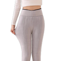 Camel hair cotton pants womens winter plus velvet thickened warm pants extra thick 1000g Northeast winter cold-proof high-waisted leggings