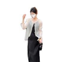New Chinese style Chinese style ice silk sun protection shirt for women summer sun protection clothing gauze outer wear with suspender skirt and cardigan