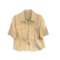 Short chiffon sun protection short-sleeved shirt for women in summer with skirt and suspenders and shawl white cardigan top