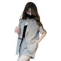 Short-sleeved suit jacket for women summer new style fashionable high-end commuting all-match small suit top cardigan