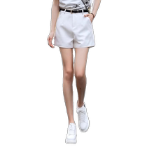 White shorts for women new summer style high-waisted slim A-line wide-leg medium pants casual versatile five-point pants for small people