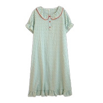 Summer doll collar short-sleeved pajamas summer 2024 new girl cute nightgown pure lust style skirt home clothes