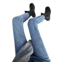 Denim leggings for women autumn and winter outer wear high-waisted elastic tight pencil pants plus velvet and thickening slim fit versatile small-legged pants