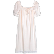 Pink princess style nightgown for women summer 2024 new short-sleeved home clothes Internet celebrity pure desire pajamas skirt can be worn outside