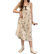 Pajamas with breast pads for women summer 2024 new thin camisole pajamas for small people summer home wear