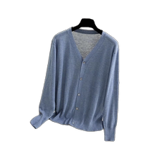 Ice silk knitted sun protection cardigan for women in summer thin loose style with suspender skirt large size shawl long-sleeved air-conditioning shirt blouse