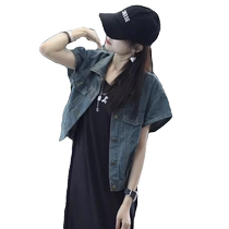 European fashion short-sleeved denim jacket for women summer new age-reducing temperament versatile high-end short top cardigan