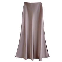 Satin Acetate Silky Skirt Womens Summer High Waist Slimming Hips Fishtail Skirt Ice Silk Mid-Length A-Line Skirt