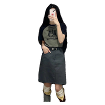 Gray suit skirt for women summer new high-waist slim A-line skirt casual commuting temperament short skirt hip skirt