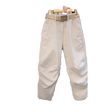 Khaki harem jeans womens summer thin pear-shaped figure high-waisted loose little eight-quarter pants granny pants