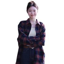 Hong Kong style retro red plaid shirt top for women spring and autumn new design outer shirt sun protection cardigan jacket