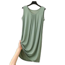 Modal Nightgown Womens Summer Sleeveless Vest Pajama Dress 2024 New Loose Large Size Suspender Dress