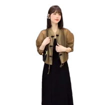 New Chinese style buckle sun protection shirt jacket for women in summer with suspender skirt and cardigan high-end top