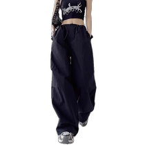 American style overalls for women spring and summer new high street trendy wide-leg pants loose paratrooper pants floor mopping casual parachute pants