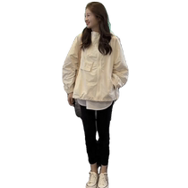 European style pink loose hooded jacket for women spring and autumn new casual workwear style jacket top