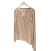 Ice silk knitted cardigan for women in summer thin style with suspender skirt blouse air-conditioning shirt shawl jacket V-neck top