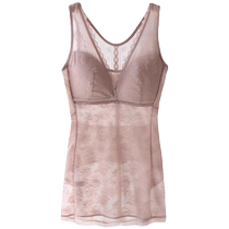 Thin piece with chest pad shaped hanging vest lace V-collar tightly belly and waist bras in one beautiful underwear